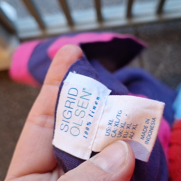 Sigrid Olsen Linen Sleeveless Mini Dress Size XL Purple & Pink - Picture 7 of 10